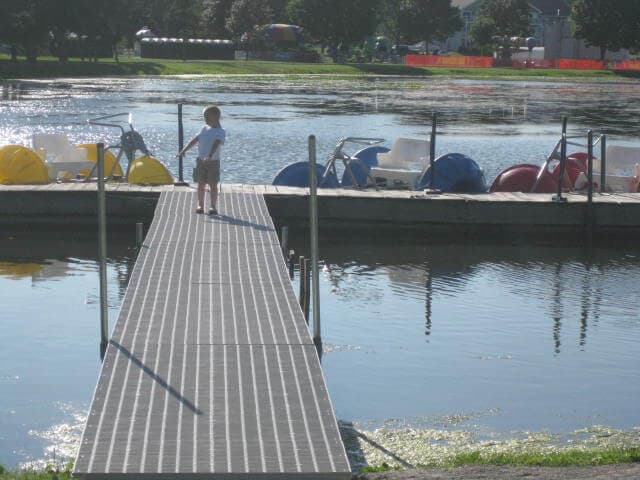 Floating dock system at Menominee Park Wisconsin